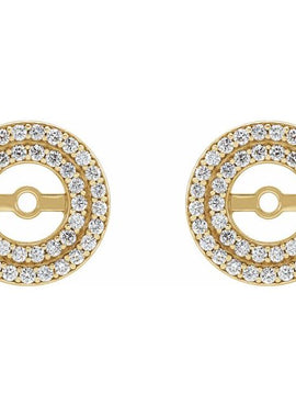 14K White Gold 1/3 CTW Natural Diamond Earring Jackets