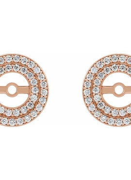 14K White Gold 1/3 CTW Natural Diamond Earring Jackets