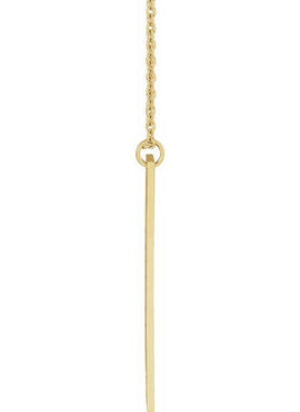 14K White Gold Engravable Bar 16-18