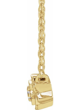 14K Rose Gold .015 CT Natural Diamond Flower 16-18