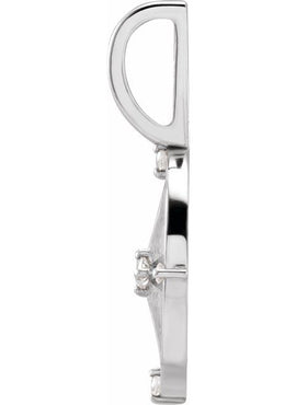 Platinum .03 CTW Natural Diamond Compass Charm/Pendant