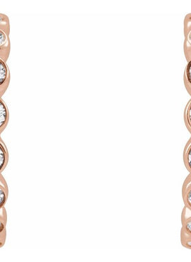 14K White Gold 1/4 CTW Natural Diamond 11.1 mm Hoop Earrings