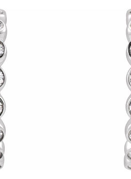 14K White Gold 1/4 CTW Natural Diamond 11.1 mm Hoop Earrings