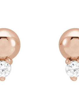 Platinum 1/5 CTW Natural Diamond Bead Earrings