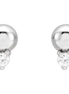 Platinum 1/5 CTW Natural Diamond Bead Earrings
