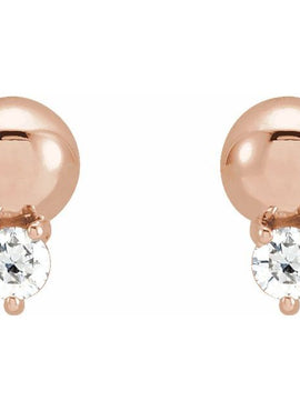 Platinum 1/5 CTW Natural Diamond Bead Earrings