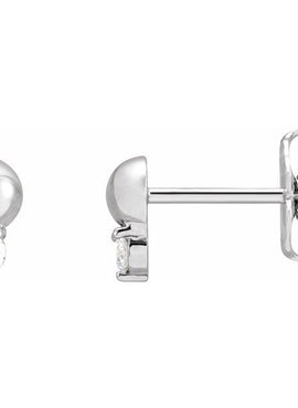 Platinum 1/5 CTW Natural Diamond Bead Earrings
