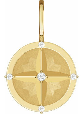 Platinum .03 CTW Natural Diamond Compass Charm/Pendant