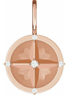 Platinum .03 CTW Natural Diamond Compass Charm/Pendant