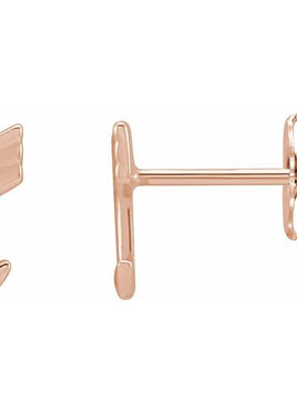 14K White Gold Arrow Stud Earring