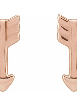 14K White Gold Arrow Stud Earring