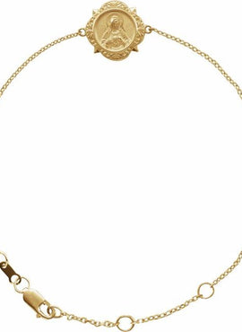 14K Yellow Gold Miraculous Mary Bracelet