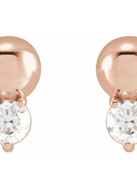 Platinum 1/5 CTW Natural Diamond Bead Earrings