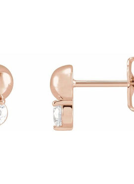 Platinum 1/5 CTW Natural Diamond Bead Earrings