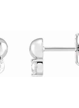 Platinum 1/5 CTW Natural Diamond Bead Earrings
