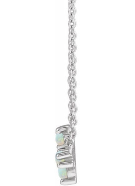 14K White Gold Natural Turquoise Sideways Cross Necklace Center