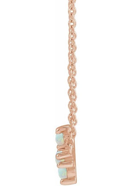 14K White Gold Natural Turquoise Sideways Cross Necklace Center