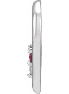 Sterling Silver Natural Ruby & .015 CT Natural Diamond Heart Pendant