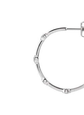 14K Yellow Gold 1/4 CTW Natural Diamond Bezel-Set Hoop Earrings