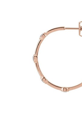 14K Yellow Gold 1/4 CTW Natural Diamond Bezel-Set Hoop Earrings