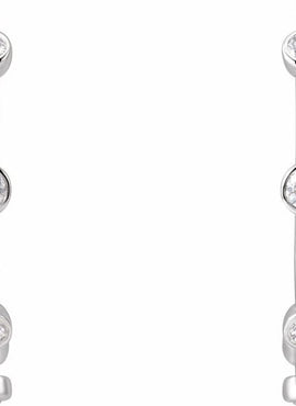 14K Yellow Gold 1/4 CTW Natural Diamond Bezel-Set Hoop Earrings
