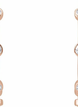 14K Yellow Gold 1/4 CTW Natural Diamond Bezel-Set Hoop Earrings