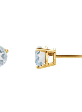 14K White Gold Natural Blue Sheen Moonstone Earrings