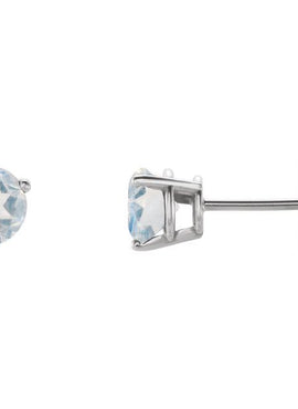 14K White Gold Natural Blue Sheen Moonstone Earrings