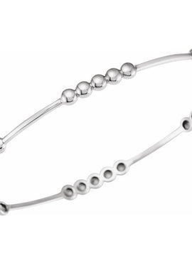 14K Yellow Gold 3.6 mm Beaded Bangle 7 3/4