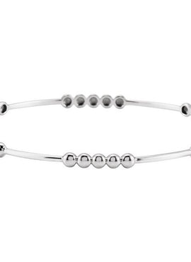 14K Yellow Gold 3.6 mm Beaded Bangle 7 3/4