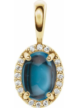 14K White Gold Natural White Opal & .04 CTW Natural Diamond Halo-Style Pendant