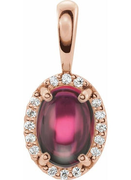14K White Gold Natural White Opal & .04 CTW Natural Diamond Halo-Style Pendant