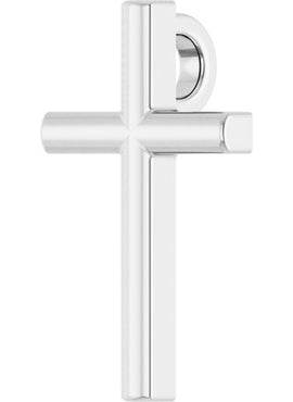 Platinum 25.7x15.7 mm Cross Pendant