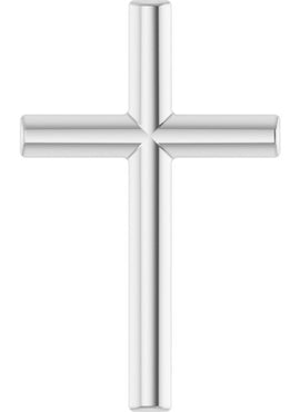 Platinum 25.7x15.7 mm Cross Pendant