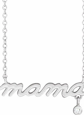 14K Yellow Gold .015 CT Natural Diamond Mama 18