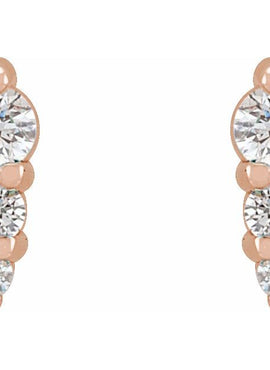 14K White Gold 1/5 CTW Natural Diamond Graduated Bar Earrings