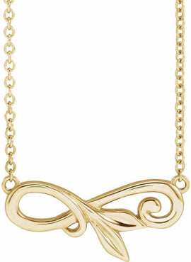 14K Yellow Gold Infinity-Inspired Floral 18