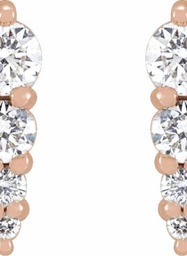14K White Gold 1/5 CTW Natural Diamond Graduated Bar Earrings