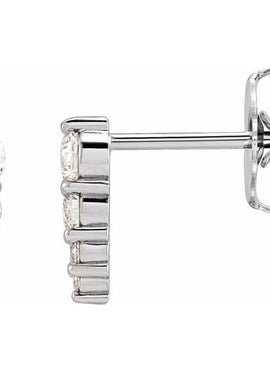 14K White Gold 1/5 CTW Natural Diamond Graduated Bar Earrings