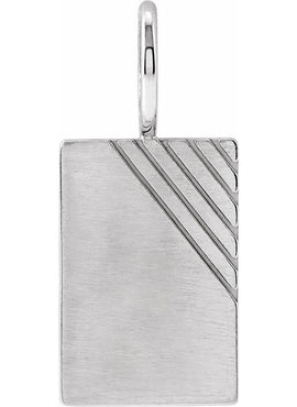 Sterling Silver Engravable Dog Tag Charm/Pendant