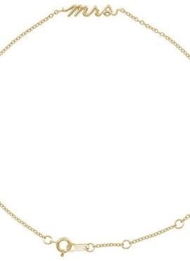 14K Rose Gold Script Mrs 6 1/2-7 1/2