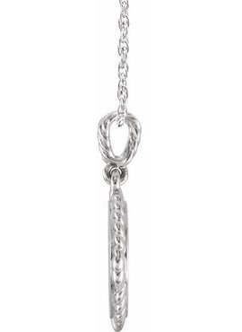 14K White Gold .04 CTW Natural Diamond Cross Rope Pendant