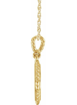 14K White Gold .04 CTW Natural Diamond Cross Rope Pendant