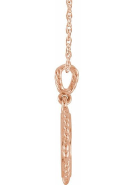 14K White Gold .04 CTW Natural Diamond Cross Rope Pendant