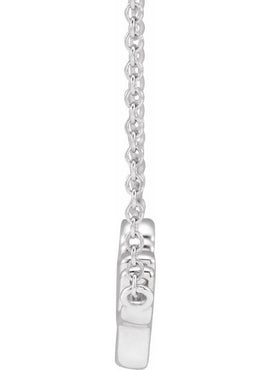14K White Gold 23.1x7.37 mm Pray 18