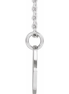 Platinum 12.75x9.99 mm Pierced Cross 16-18