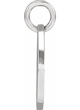 Platinum 12.75x9.99 mm Pierced Cross 16-18