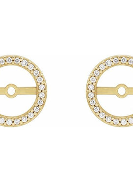 14K White Gold .08 CTW Natural Diamond Earring Jackets with 3.6 mm ID