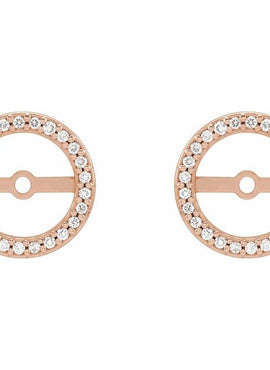 14K White Gold .08 CTW Natural Diamond Earring Jackets with 3.6 mm ID