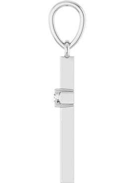 14K Yellow Gold .015 CT Natural Diamond Cross Pendant